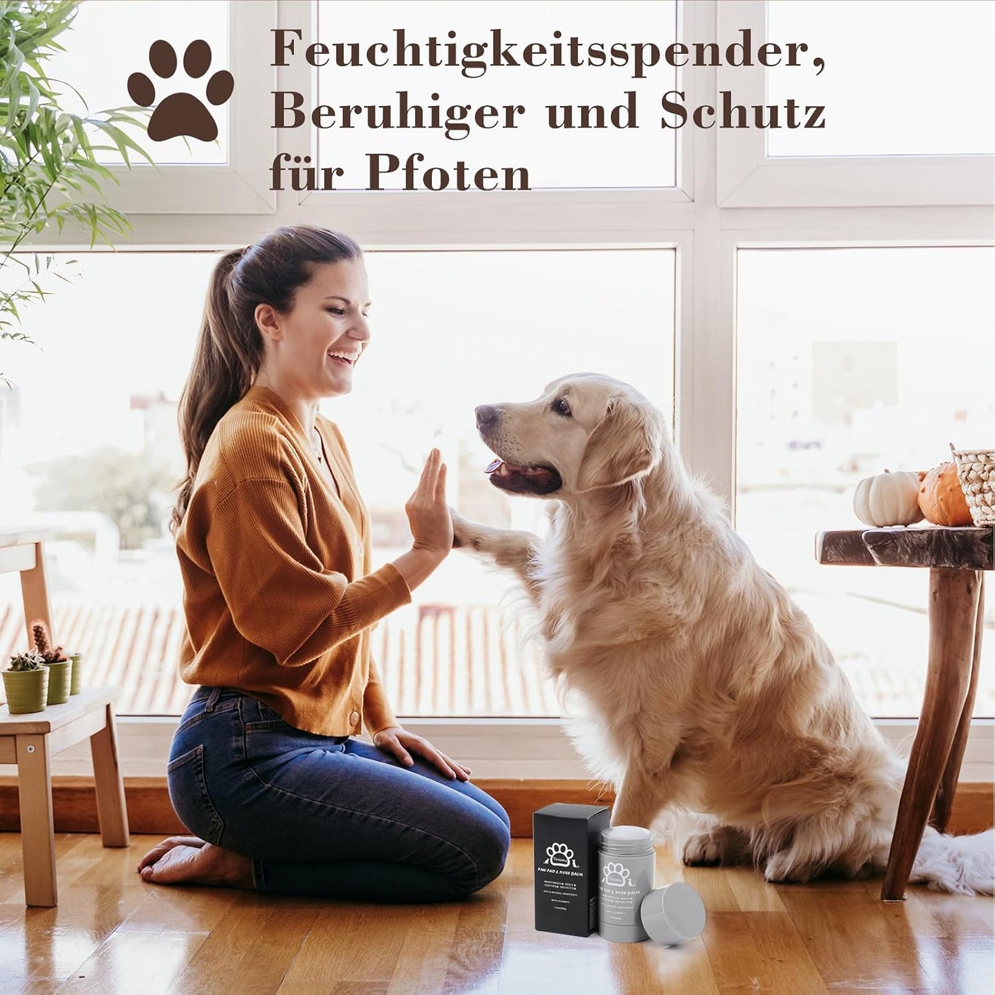 Pfotenbalsam Hund (68G Stick) - Heilt, Repariert Und Regeneriert Trockene, Rissige & Beschädigte Pfoten, Pfotenpflege Pfotenschutz Hund, Hundepfoten Balsam, Hundezubehör, Hunde Geschenke
