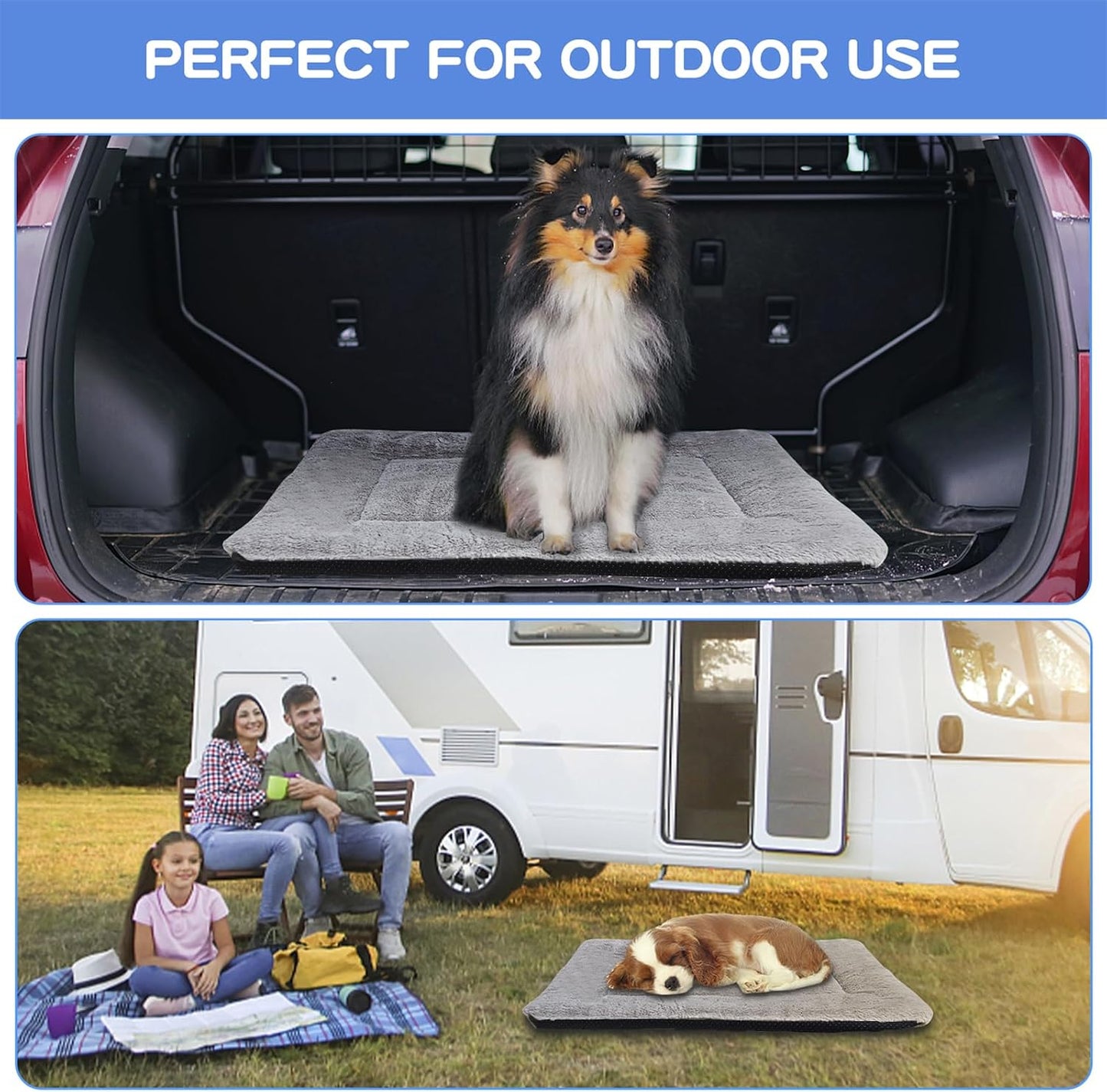 Hundebett Mittelgroße Hunde Waschbar, 90X60 Cm Hundekissen Flauschig Mit Rutschfeste Unterseite, Hundebetten Für Mittelgroße Hunde, Grau