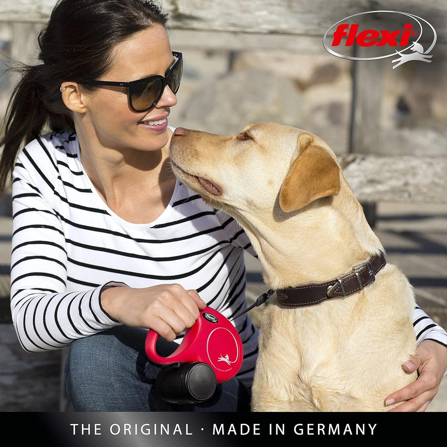 Flexi® Classic S | 8M Seil Roll-Leine Für Kleine Hunde Bis 12 Kg | Schwarz | Ausziehbare Hundeleine | Gewicht 228.8 Gr | Maße 10.3 X 16.8 Cm