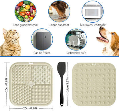 Leckmatte Hund, 2 Stück, Schleckmatte Hund Mit Silikonspatel Und Bürste, Hundespielzeug, Futtermatte Für Butter, Joghurt, Für Hundebaden, Trainieren, Fellpflege & Klauenpflege, Bpa-Frei