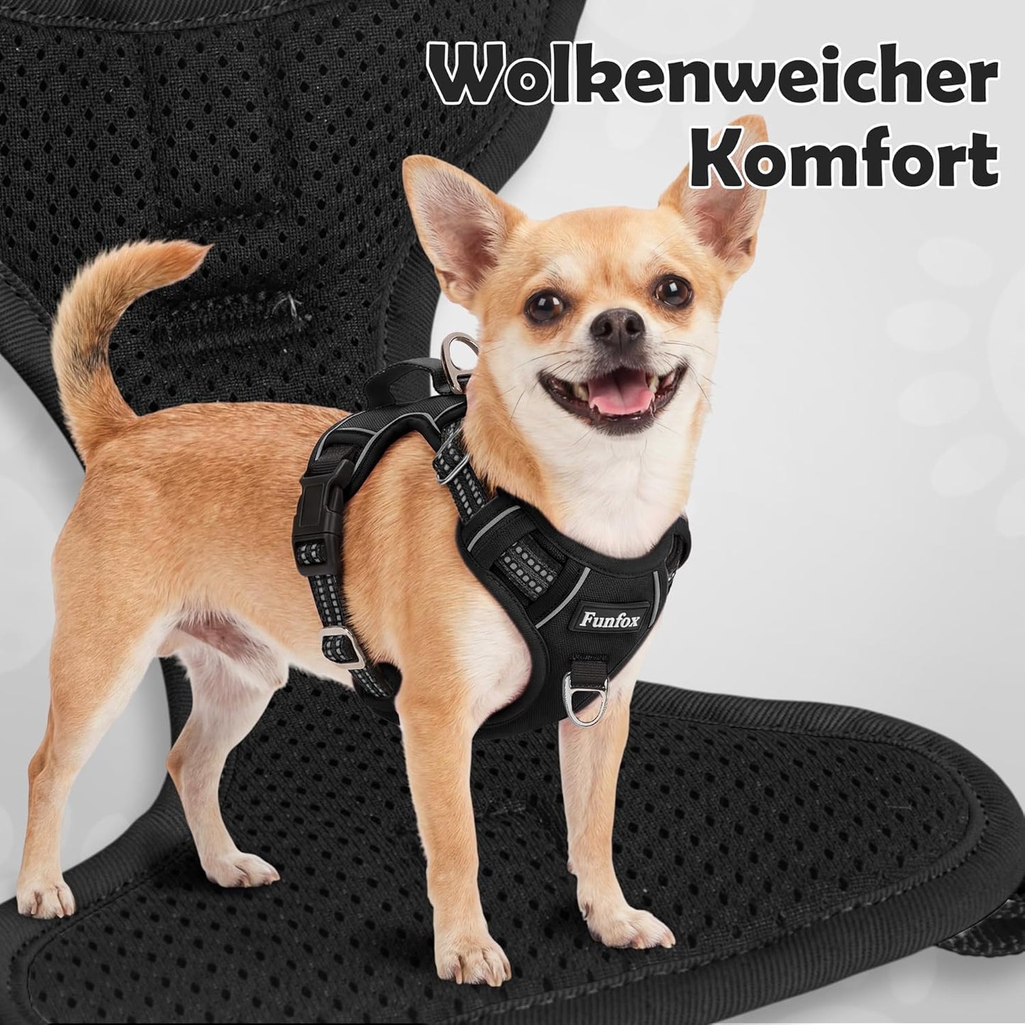 Hundegeschirr Mittelgroße Hunde, anti Zug Brustgeschirr Verstellbares Geschirr Hund Mit Griff Reflektorstreifen, No Pull Geschirr Hund Für Kleine Mittlere Grosse Dog Harness Schwarz L