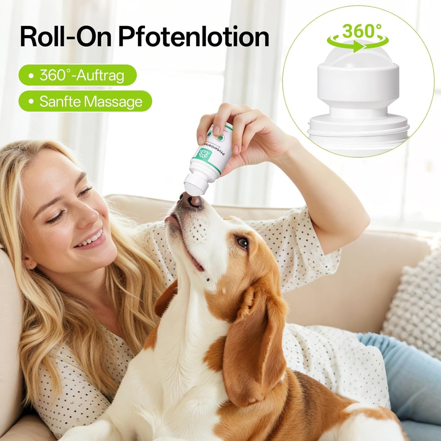 Pfotenbalsam Hund (Roll-On 70Ml) - Heilt, Repariert Und Regeneriert Trockene, Rissige & Beschädigte Pfoten, Pfotenpflege Pfotenschutz Hund, Hundepfoten Balsam, Hundezubehör, Hunde Geschenke