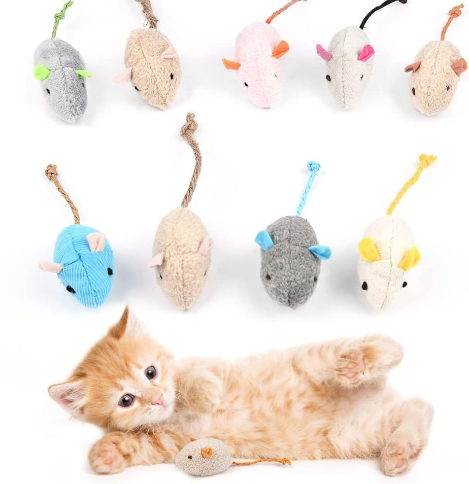 Katzenspielzeug Maus, 9 Stück Plüsch Maus Mit Katzenminze, Interaktives Katzenspielzeug Für Katzen Und Kätzchen, Ideal Für Kleine Rassen