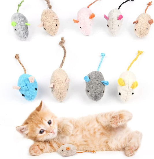 Katzenspielzeug Maus, 9 Stück Plüsch Maus Mit Katzenminze, Interaktives Katzenspielzeug Für Katzen Und Kätzchen, Ideal Für Kleine Rassen