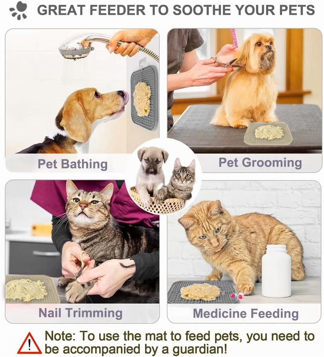 Leckmatte Hund, 2 Stück, Schleckmatte Hund Mit Silikonspatel Und Bürste, Hundespielzeug, Futtermatte Für Butter, Joghurt, Für Hundebaden, Trainieren, Fellpflege & Klauenpflege, Bpa-Frei