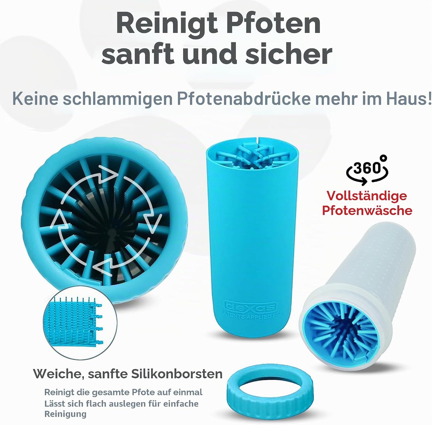 Pfotenreiniger Für Hunde, Haustierbedarf Und Hundezubehör, Einfach Zu Bedienen Und Zu Reinigen, Sauber, Unverzichtbares Hundeprodukt, Größe L, Blau