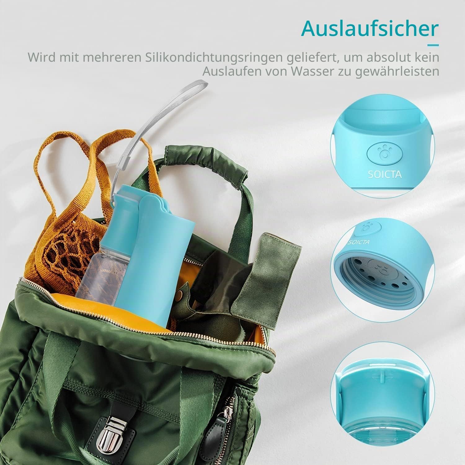 Trinkflasche Hunde Für Unterwegs Zum Gehen 550Ml Oder 350Ml Hundetrinkflasche Für Unterwegs Für Welpen Kleine Mittel Große Trinkflasche Hund Hunde Wasserflaschen to Go(550Ml Blau)