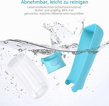 Trinkflasche Hunde Für Unterwegs Zum Gehen 550Ml Oder 350Ml Hundetrinkflasche Für Unterwegs Für Welpen Kleine Mittel Große Trinkflasche Hund Hunde Wasserflaschen to Go(550Ml Blau)