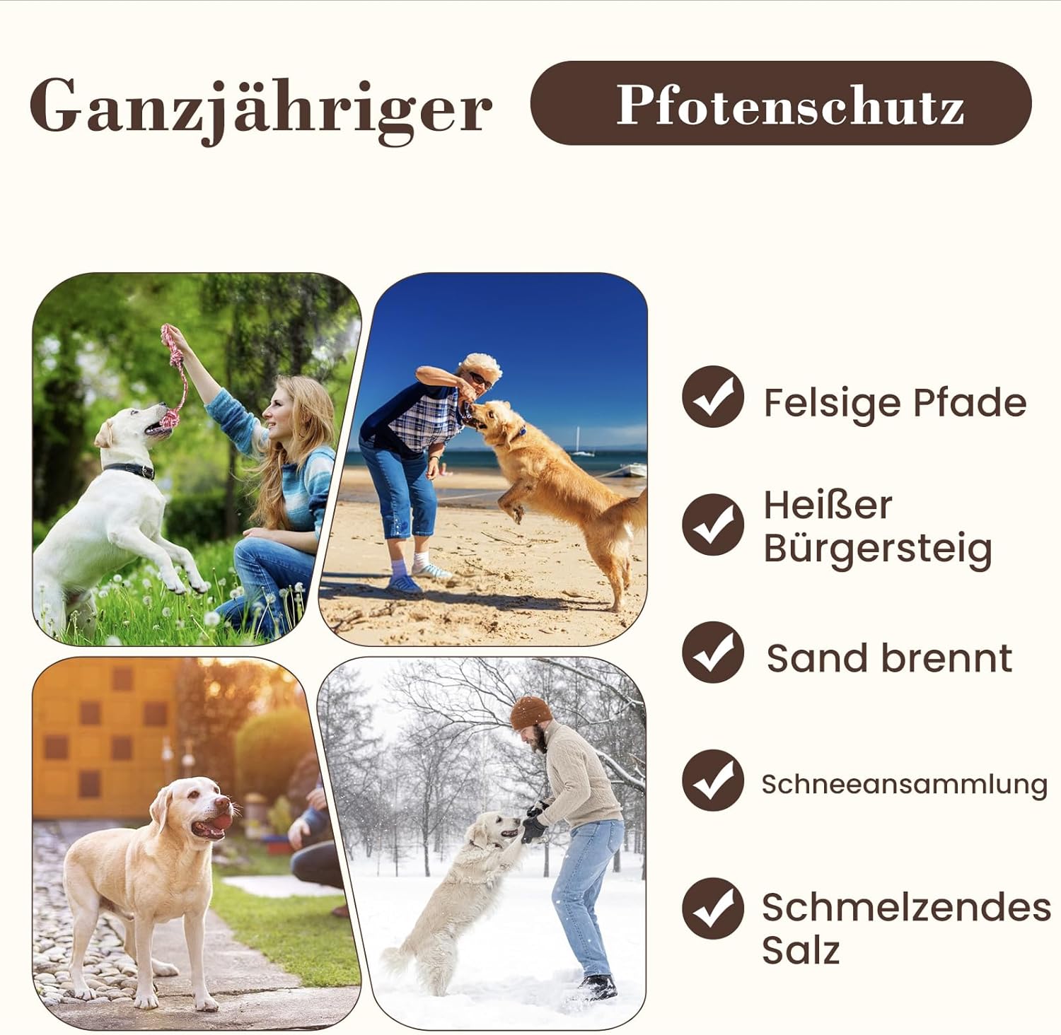 Pfotenbalsam Hund (68G Stick) - Heilt, Repariert Und Regeneriert Trockene, Rissige & Beschädigte Pfoten, Pfotenpflege Pfotenschutz Hund, Hundepfoten Balsam, Hundezubehör, Hunde Geschenke