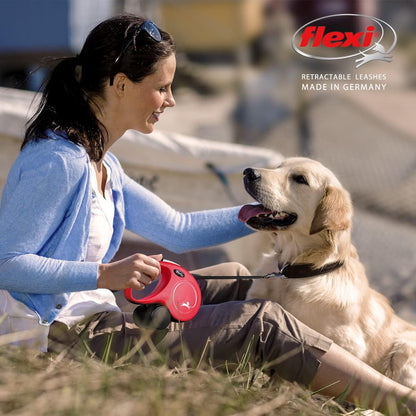 Flexi® Classic S | 8M Seil Roll-Leine Für Kleine Hunde Bis 12 Kg | Schwarz | Ausziehbare Hundeleine | Gewicht 228.8 Gr | Maße 10.3 X 16.8 Cm