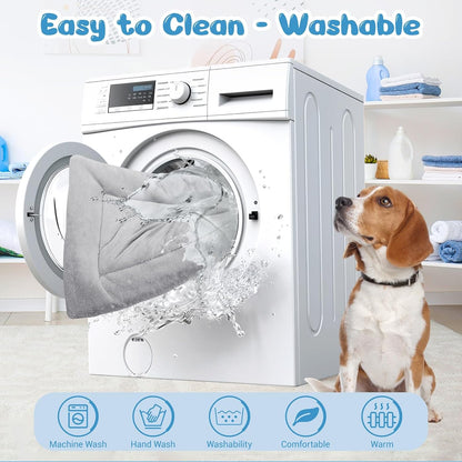 Hundebett Mittelgroße Hunde Waschbar, 90X60 Cm Hundekissen Flauschig Mit Rutschfeste Unterseite, Hundebetten Für Mittelgroße Hunde, Grau