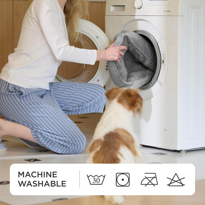 BEDSURE Katzenbett Waschbar Katzen Bettchen - 51X41Cm Katzenkorb Indoor Mit Rutschfester Basis, Quadratisches Hundebett Für Kleine Hunde Mit Weichem Rand, Grau