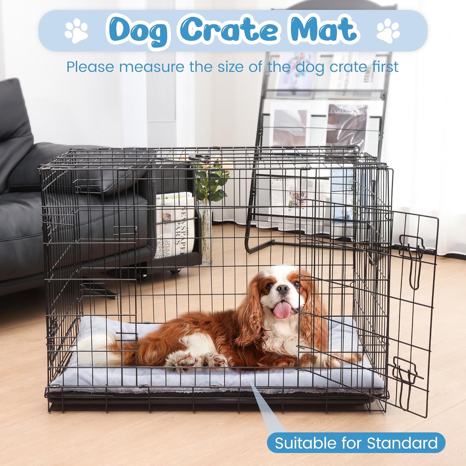 Hundebett Mittelgroße Hunde Waschbar, 90X60 Cm Hundekissen Flauschig Mit Rutschfeste Unterseite, Hundebetten Für Mittelgroße Hunde, Grau