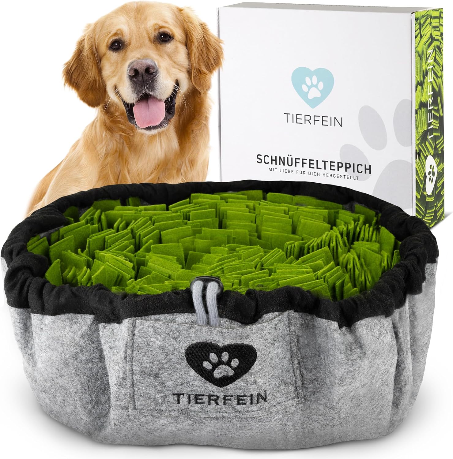 Tierfein Schnüffelteppich Hund – Intelligentes Hundespielzeug Für Kleine & Große Hunde – Waschbar & Größenverstellbar – Welpenspielzeug & Intelligenztraining Für Hunde