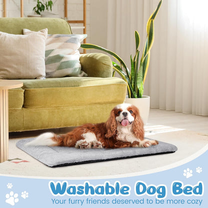 Hundebett Mittelgroße Hunde Waschbar, 90X60 Cm Hundekissen Flauschig Mit Rutschfeste Unterseite, Hundebetten Für Mittelgroße Hunde, Grau
