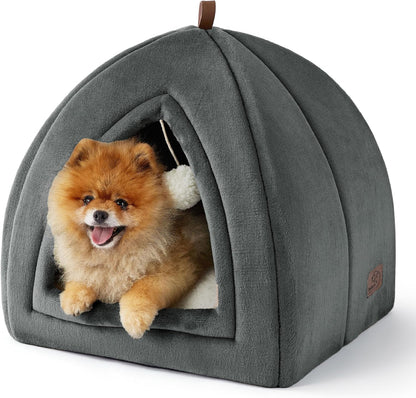 BEDSURE Katzenhöhle Große Katzen Dunkelgrau - Faltbare Katzenbett Mit Waschbaren Kissen, Katzenzelt Für Kätzchen Kleine, Mittelgroße Haustier, Weiches Und Warmes Katzenhaus Für Drinnen, 40X40X40Cm