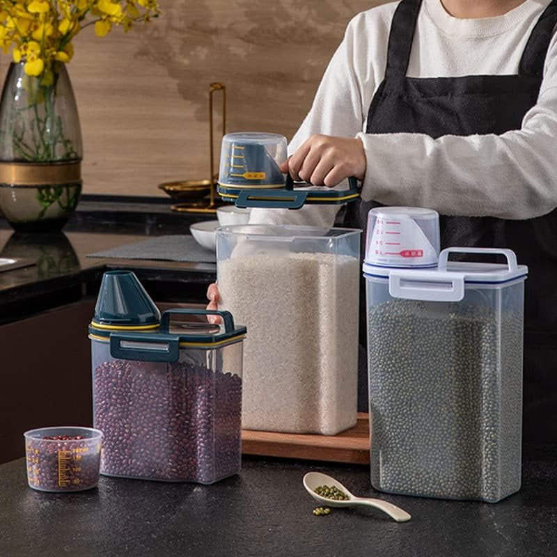 2 L Vorratsdosen, Behälter Für Haustiere Futter, Luftdichter Vorratsbehälter Für Lebensmittel Mit Deckel + Messbecher
