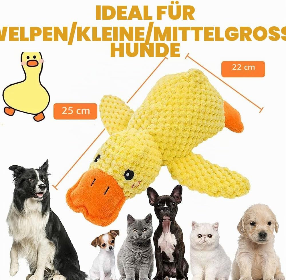 Hundespielzeug Aus Plüsch Für Kleine Hunde, Enten-Quietsch-Hundespielzeug, Weiches Welpenspielzeug Für Kleine Bis Mittelgroße Hunde - 25 Cm