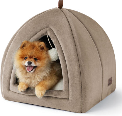 BEDSURE Katzenhöhle Große Katzen Dunkelgrau - Faltbare Katzenbett Mit Waschbaren Kissen, Katzenzelt Für Kätzchen Kleine, Mittelgroße Haustier, Weiches Und Warmes Katzenhaus Für Drinnen, 40X40X40Cm