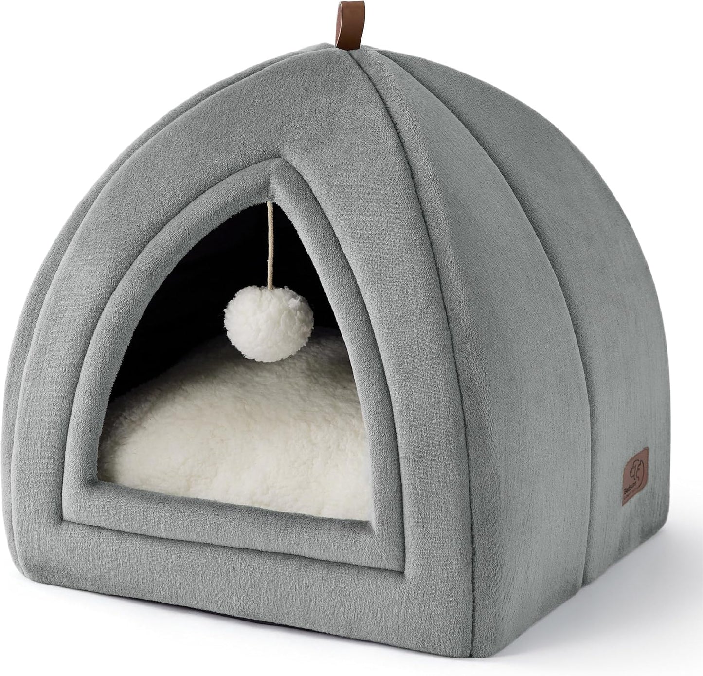 BEDSURE Katzenhöhle Große Katzen Dunkelgrau - Faltbare Katzenbett Mit Waschbaren Kissen, Katzenzelt Für Kätzchen Kleine, Mittelgroße Haustier, Weiches Und Warmes Katzenhaus Für Drinnen, 40X40X40Cm
