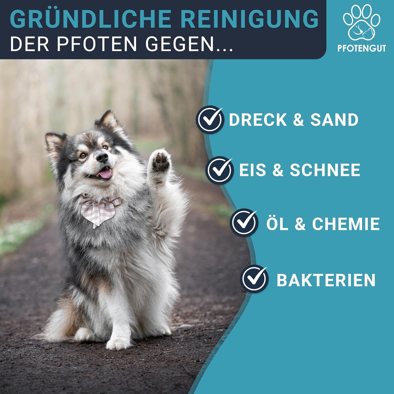 Pfotenreiniger Für Hunde [Größe S&L ] - Sanfter Hundepfoten Reiniger Für Große/Kleine Hunde - Angenehm Weich & Effektiv [Inkl. Saugstarkem Mikrofaser-Handtuch] - Größe S