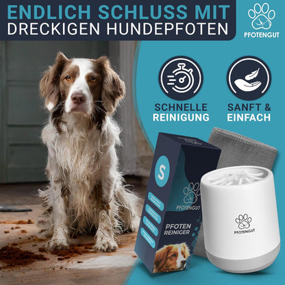 Pfotenreiniger Für Hunde [Größe S&L ] - Sanfter Hundepfoten Reiniger Für Große/Kleine Hunde - Angenehm Weich & Effektiv [Inkl. Saugstarkem Mikrofaser-Handtuch] - Größe S