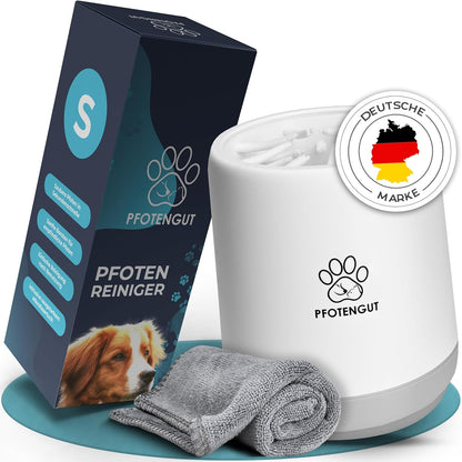 Pfotenreiniger Für Hunde [Größe S&L ] - Sanfter Hundepfoten Reiniger Für Große/Kleine Hunde - Angenehm Weich & Effektiv [Inkl. Saugstarkem Mikrofaser-Handtuch] - Größe S