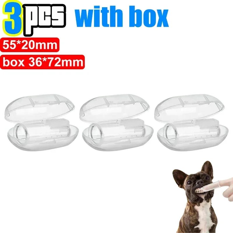 Silicone Soft Pet Finger Cuff Toothbrushes Dog Brush Bad Breath Tartar Teeth Care Tool Cat Cleaning Scrub Silicagel Pet Supplies - noblepetsdeluxe
