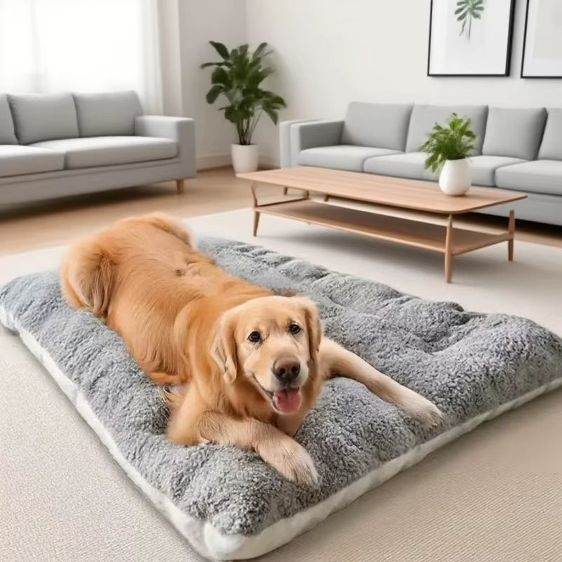 Extra Large Plush Dog Bed Sofa Thickened Super Soft Polyester Pet Mat Dog Crate Mat Bed for Small Medium Large Dog Bed - noblepetsdeluxe