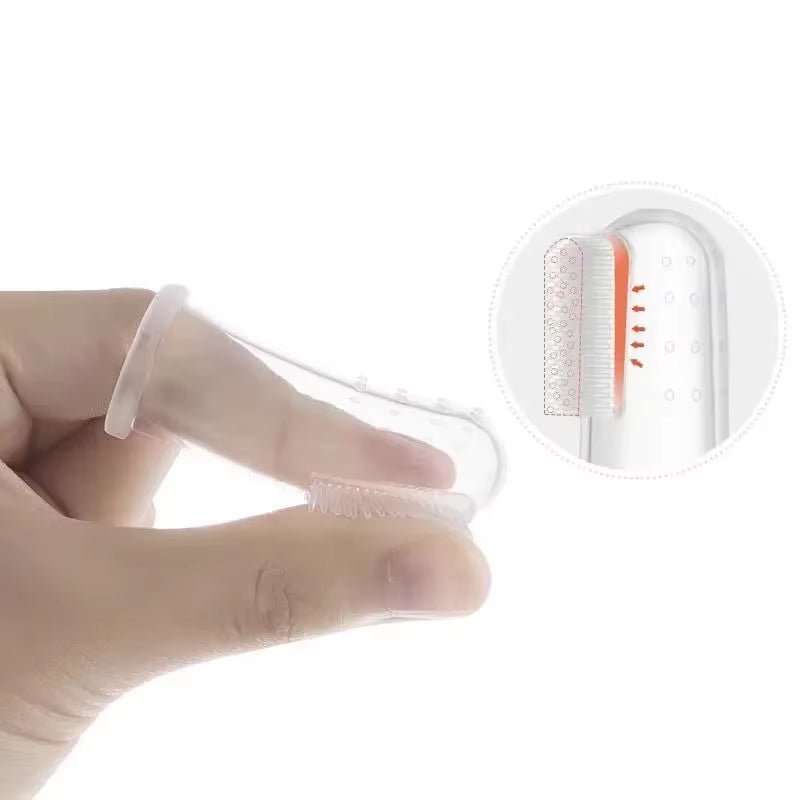 Silicone Soft Pet Finger Cuff Toothbrushes Dog Brush Bad Breath Tartar Teeth Care Tool Cat Cleaning Scrub Silicagel Pet Supplies - noblepetsdeluxe