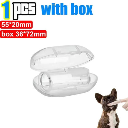 Silicone Soft Pet Finger Cuff Toothbrushes Dog Brush Bad Breath Tartar Teeth Care Tool Cat Cleaning Scrub Silicagel Pet Supplies - noblepetsdeluxe