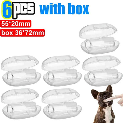 Silicone Soft Pet Finger Cuff Toothbrushes Dog Brush Bad Breath Tartar Teeth Care Tool Cat Cleaning Scrub Silicagel Pet Supplies - noblepetsdeluxe