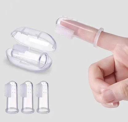 Silicone Soft Pet Finger Cuff Toothbrushes Dog Brush Bad Breath Tartar Teeth Care Tool Cat Cleaning Scrub Silicagel Pet Supplies - noblepetsdeluxe