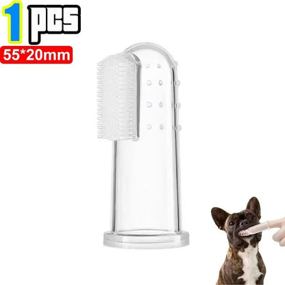 Silicone Soft Pet Finger Cuff Toothbrushes Dog Brush Bad Breath Tartar Teeth Care Tool Cat Cleaning Scrub Silicagel Pet Supplies - noblepetsdeluxe